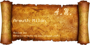 Armuth Milán névjegykártya