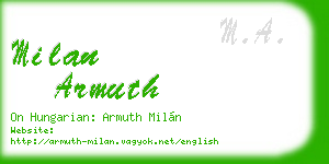 milan armuth business card